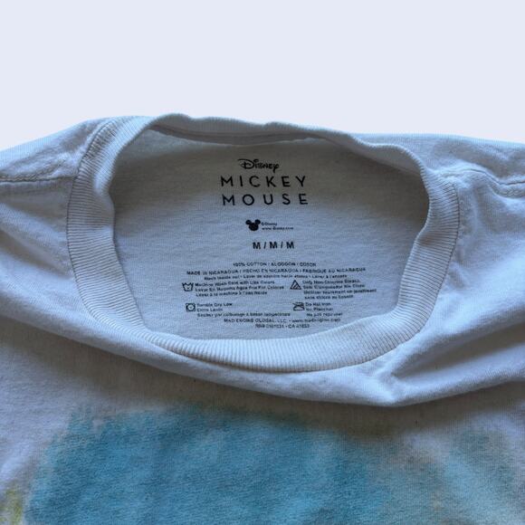 Disney Mickey & Friends Group Graphic Tee Cream Crewneck T-Shirt M Retro - Picture 3 of 5